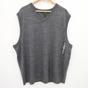 Hart Schaffner Marx Sweater Vest Gray Men's Extra Fine Merino Wool V Neck NWT 2X